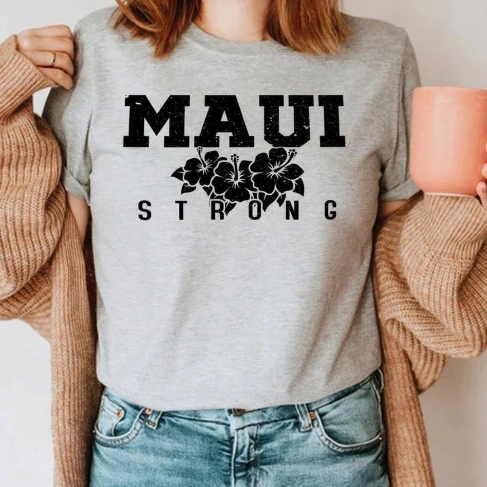 Maui Strong Hawaii Flower Support Relief Graphic Unisex T-Shirt